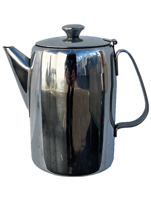Large Stainless Canteen Coffee Pot Props, Prop Hire