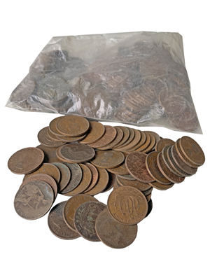 British Half Penny Coins Props, Prop Hire