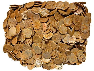 Rusty Sea Bottom Salvage Coins Props, Prop Hire