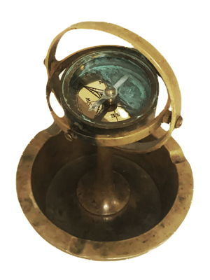 Brass Ashtray Compass Props, Prop Hire