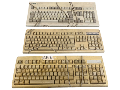 Retro Computer Keyboards Props, Prop Hire