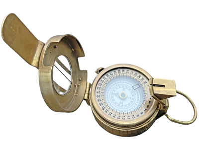 Brass Sighting Compass Props, Prop Hire