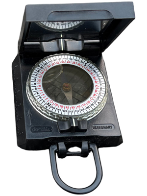 Black Square Prismatic Compass with Reflector Signal Mirror Props, Prop Hire