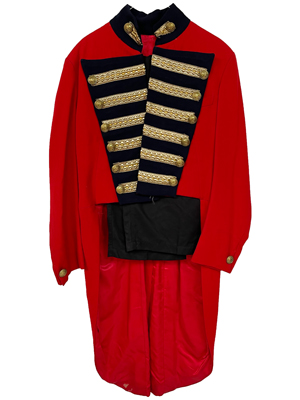 Gold Embroidered Genuine Red Tailcoat Props, Prop Hire