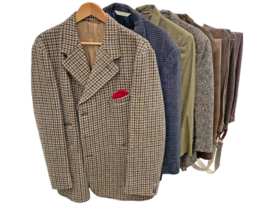 Tweed and Wool Jackets Trousers Props, Prop Hire