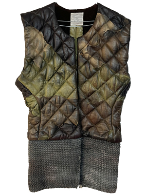 Royal Opera House Patchwork Leather Hunter Jacket With Chainmail Trim Props, Prop Hire