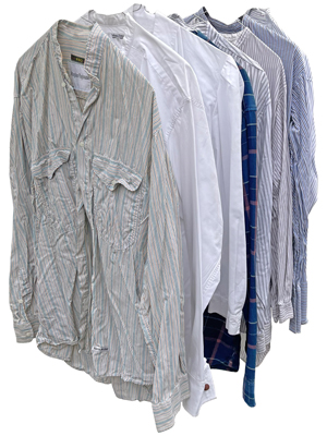 Collarless Shirts Props, Prop Hire