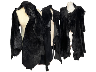 Black Barbarian Fur Historical Jackets Props, Prop Hire