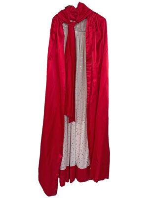 Red Silk Wizard Cape Props, Prop Hire