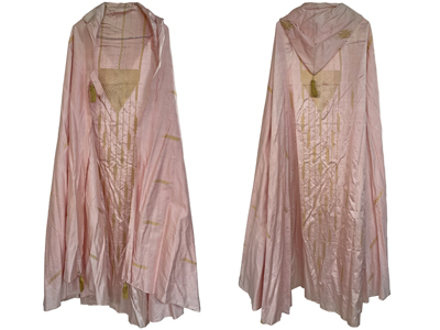 Exquisite Pink Silk Hand Embroiders Cape Props, Prop Hire