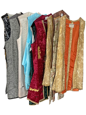 Renaissance Long Brocade Embroidered Waistcoats Props, Prop Hire