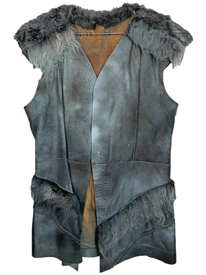 Leather Fur Mongolian Wolf Man Jacket Vest Props, Prop Hire