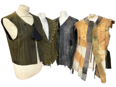 Leather Soldier and Peasant Larp Tunic Vests Props, Prop Hire