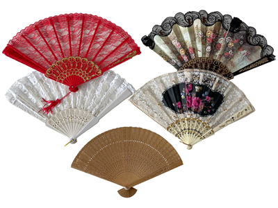 Vintage Style Lace Fans Props, Prop Hire