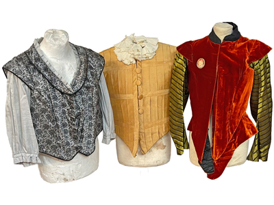 Tudor Elizabethan Male Female Doublets Jackets Props, Prop Hire