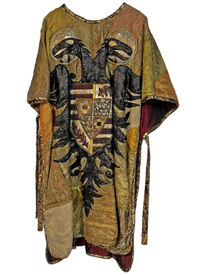 Magnificent Crested Heavily Embroidered Long Tabard Jacket Props, Prop Hire