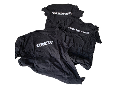 Crew Wardrobe Stage Manager T Shirts Props, Prop Hire