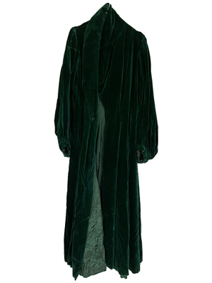 Long Green Historic Heavy Velvet Robe Props, Prop Hire