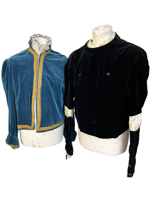 Velvet Elizabethan Tudor Doublets (also hooded and osho) Props, Prop Hire