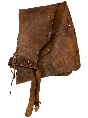 Long Historic Leather Studded Apron Props, Prop Hire