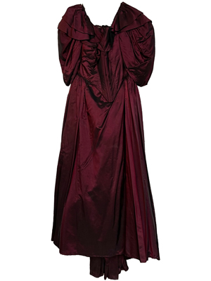 Burgundy Boned Ball Gown Props, Prop Hire