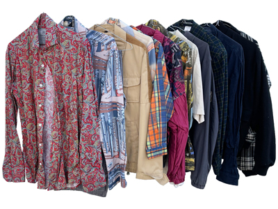 Mens Paisley 80s 90s Shirts Zippers and Bomber Jackets Props, Prop Hire