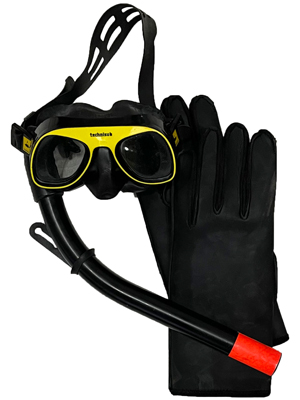 Professional Diving Gloves and Mask Snorkel Props, Prop Hire