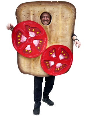 Toast With Tomatoe Costume Props, Prop Hire