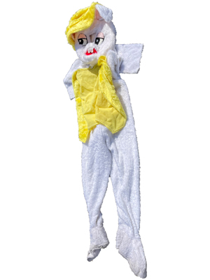 Lifesize Yellow Waistcoated Rabbit Costume Props, Prop Hire