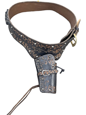 Fancy Leather Gun Belt and Holster Props, Prop Hire