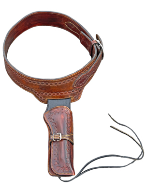 Fancy Leather Gun Belt and Holster Props, Prop Hire