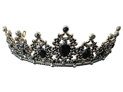 Black Crystal Crown Tiara Props, Prop Hire