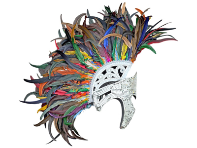 Brazilian Carnival Feather and Diamante Headress Props, Prop Hire