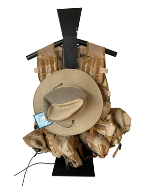 Desert Camouflage Tactical Vest and Hat Props, Prop Hire