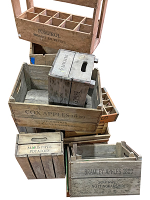 Branded Wooden Crates Props, Prop Hire