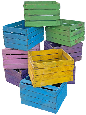 Pastel Wooden Crates Props, Prop Hire