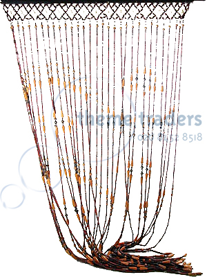 Brown Wood Assorted Bead Curtains Props, Prop Hire