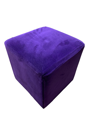 Suede Cube Purple Props, Prop Hire