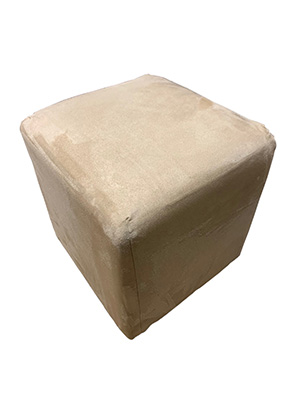 Suede Cube Tan Props, Prop Hire