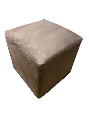 Suede Cube Brown Props, Prop Hire