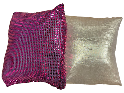 Sparkly Gold Silver Cushions Props, Prop Hire