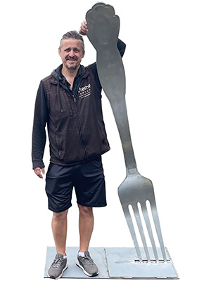 Lifesize Metal Fork Props, Prop Hire