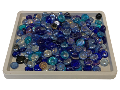 Blue Glass Nuggets Props, Prop Hire