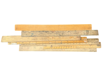 Old School Weathered Wooden Rulers Props, Prop Hire