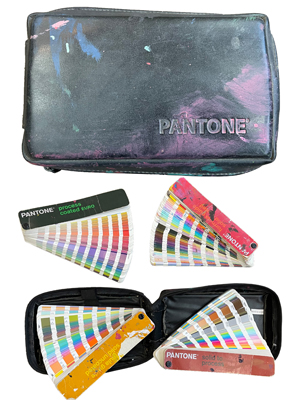 Retro Pantone Books In Vinyl Case Props, Prop Hire