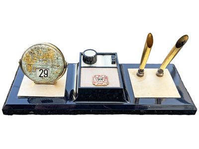 Retro Eastern Block Dictator Desk Pen Holder With Pertpetual Calendar and Music  Props, Prop Hire