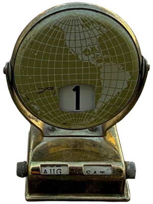 Tin World Desk Calendar Props, Prop Hire