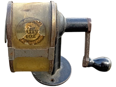 Antique Metal Pencil Sharpener Props, Prop Hire