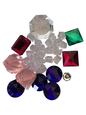 Diamond Chippings and Coloured Gems Props, Prop Hire