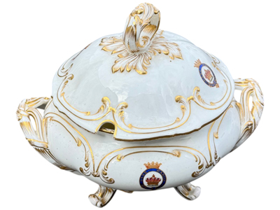 Large Ornate Pottery Soup Tureen Props, Prop Hire
